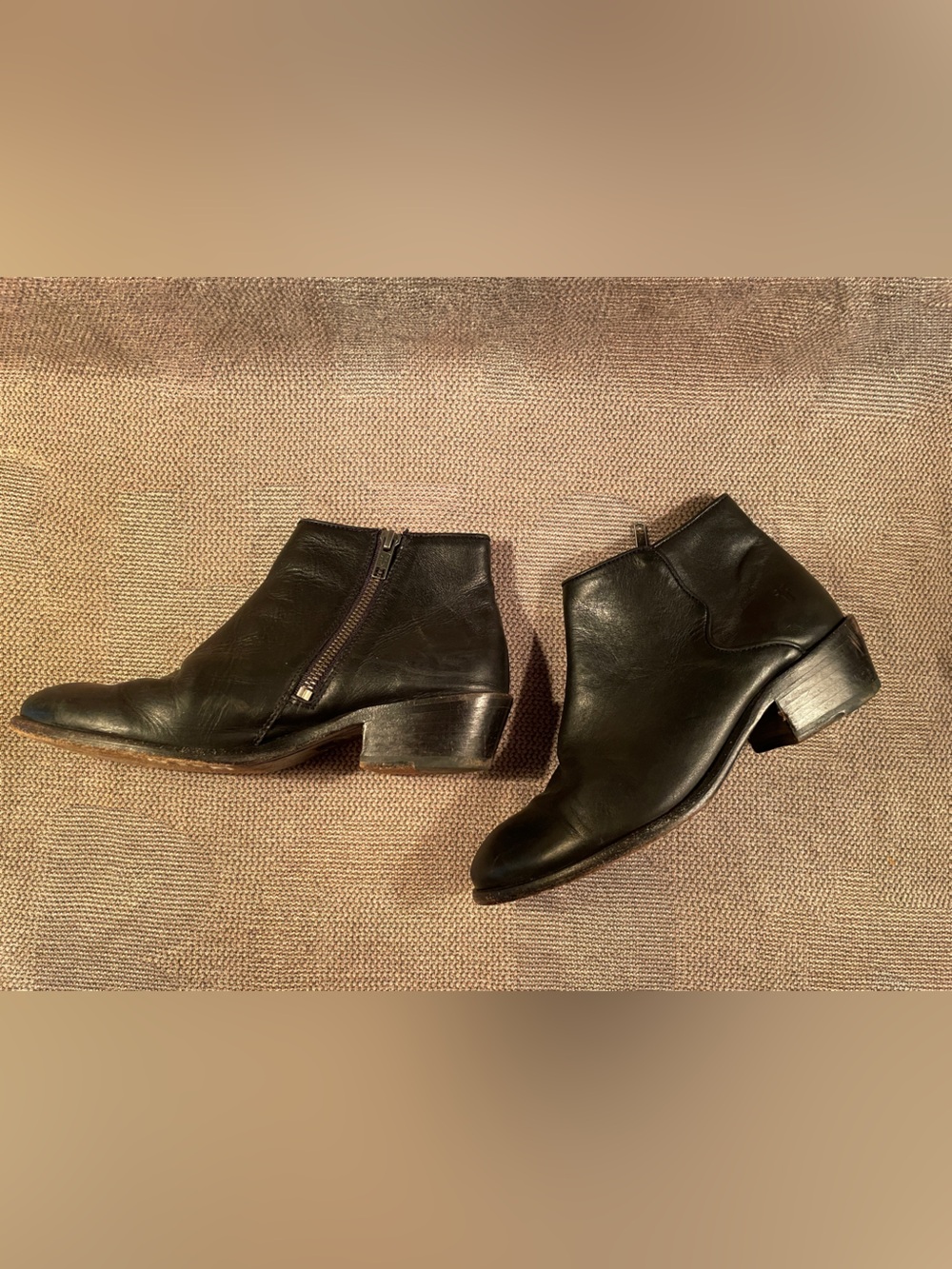Frye Carson Piping Bootie Black Leather